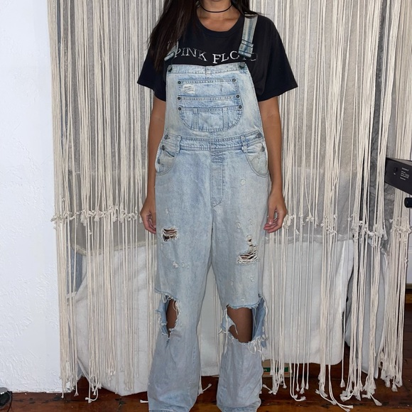 Carmar Ripped Boyfriend Jean Overalls - Picture 2 of 5